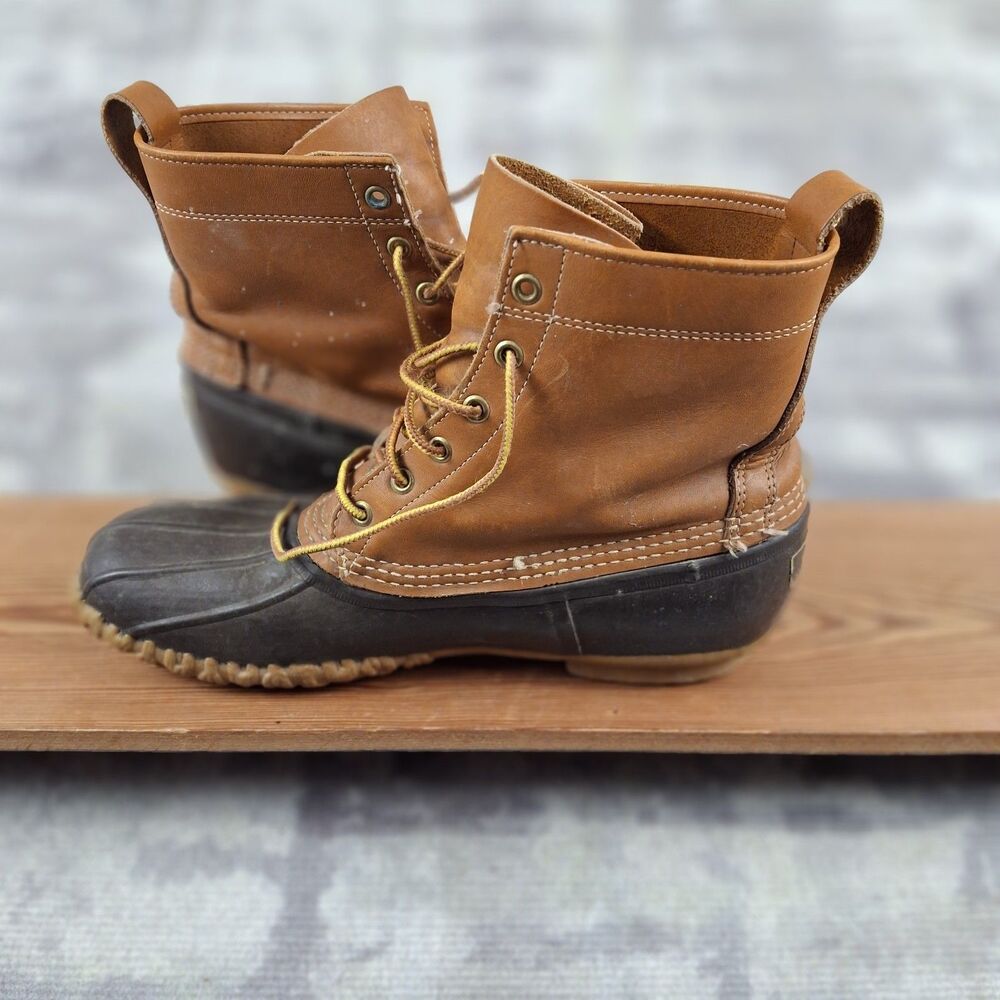 Vtg 70s 80s LL Bean Maine Hunting  5 Eyelet Duck Boots Leather USA Made Size 11